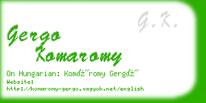 gergo komaromy business card